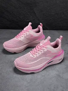 Thick soled walking shoes for couples, mesh breathable upper, non slip sole suitable for outdoor men's running, gym fitness shoes, women's shoes, 2026 Valentine's Day pink gift casual sports shoes, high-quality running shoes, Sporty Running Shoes