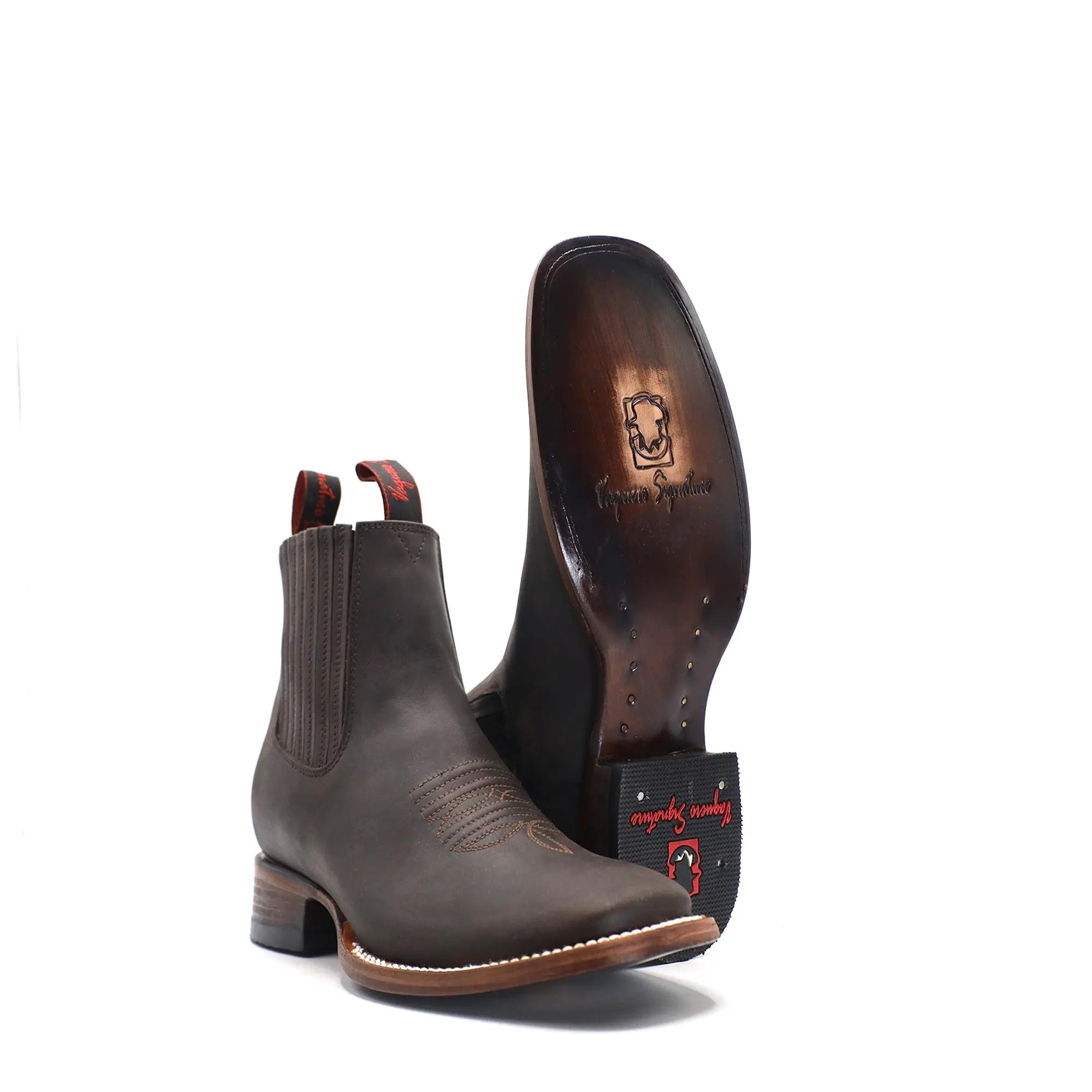 2662402 - Men's Vaquero Signature Wide Square Ankle Toe Boots (Grasso Cafe)
