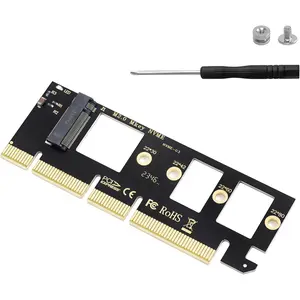 M.2 NVME to PCIe X16 Adapter, NVME/AHCI SSD to PCIe Expansion Card, Supports PCI-Express X4 X8 Slots Supports The M.2 NVME SSD