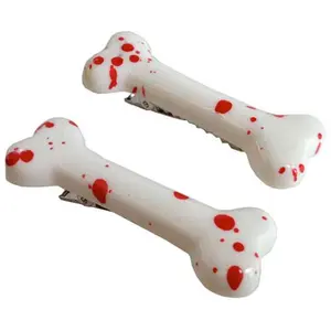 Blood Splattered Mini Bone Hair Slides Clip
