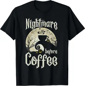 100% Cotton Cute Nightmare Before Coffee Halloween Shirt Funny Mug Gift T-Shirt
