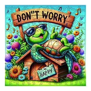 Happy Turtle Wooden Jigsaw Puzzle Set, Unique Shape Blocks, Adult Home Game, Christmas Gift, Home Decor, Family Fun Activity