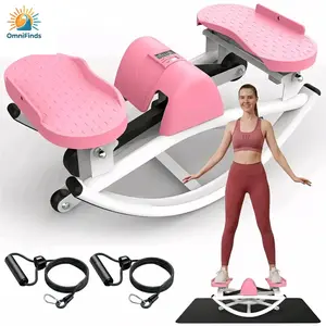 Home Workout Fitness Gear Lateral Stepper Exercise Machine Professional Stair Stepper With Resistance Bands Anti Slip Mat LCD Monitor Portable Cardio Training Equipment