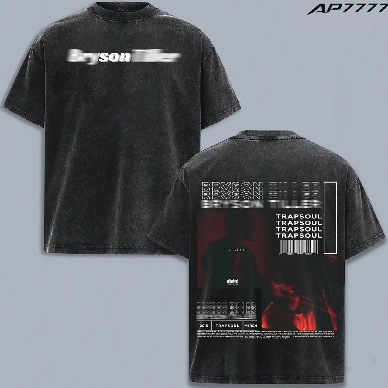 Bryson T. Trapsoul Vintage Washed T-Shirt, R&B Music Album Graphic Tee, Retro Hip Hop Streetwear Shirt, Double Sided Oversized Heavyweight Cotton Tee, Trapsoul Era Inspired Concert Merch, Unisex Fan Apparel Gift HQE