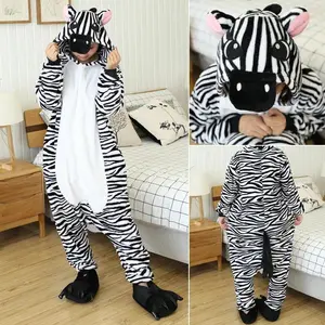 Zebra Onesies Kigurumi Cute Cartoon Pajamas Women Men Animal Pyjamas Homewear Christmas Halloween Party Anime Cosplay Costumes
