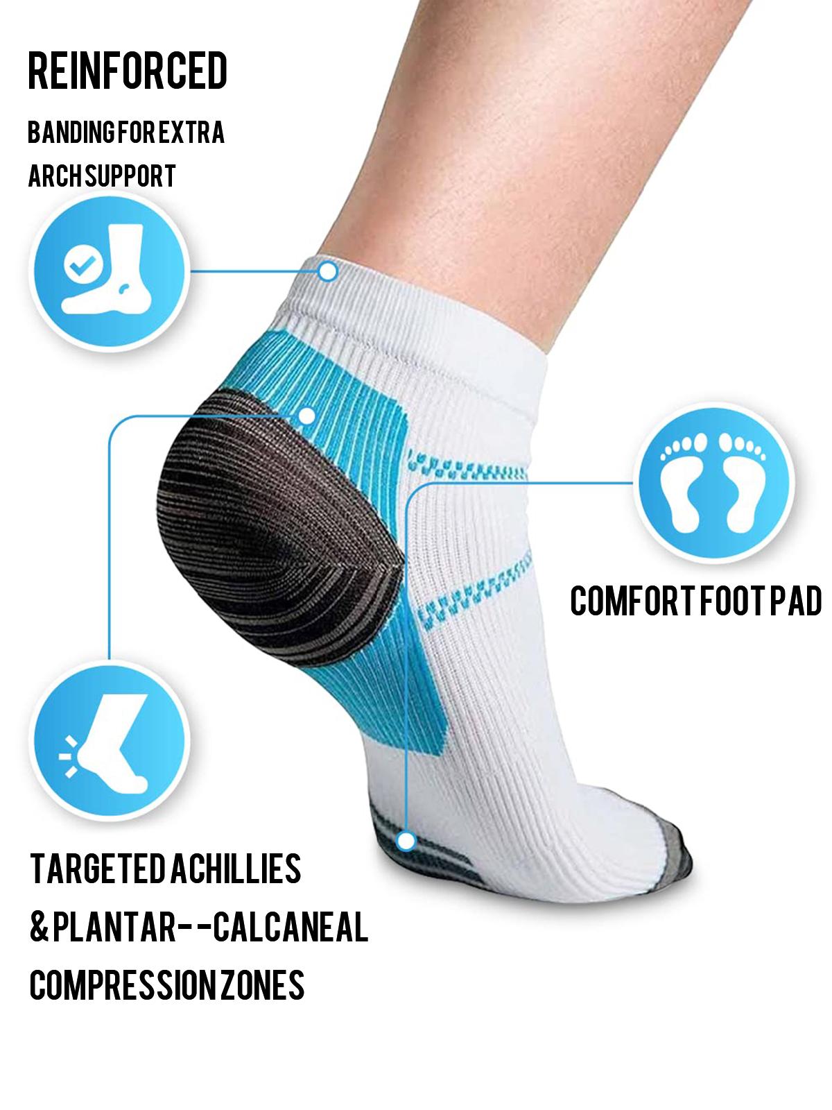 Elastic Short Crew Compression Socks for Men & Women, Y-Heel Construction with Non-Slip Support, Breathable Moisture-Wicking Material, Sports & Everyday Use