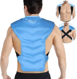 REVIX Extra Large Ice Pack for Whole Back with Crossed Straps, Soft Plush Lining, One Size Fits All, Freezer Storage Bag Provided