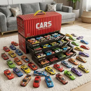 48 Pcs Pull‑Back Race Car Model Set | Diverse Alloy Simulated Cars with Map, Parking Lot & 4‑Story Garage | Gift Box Edition with Rich Interactions | Ideal Christmas Birthday Graduation Gift, Durable High‑Quality Race Car Models