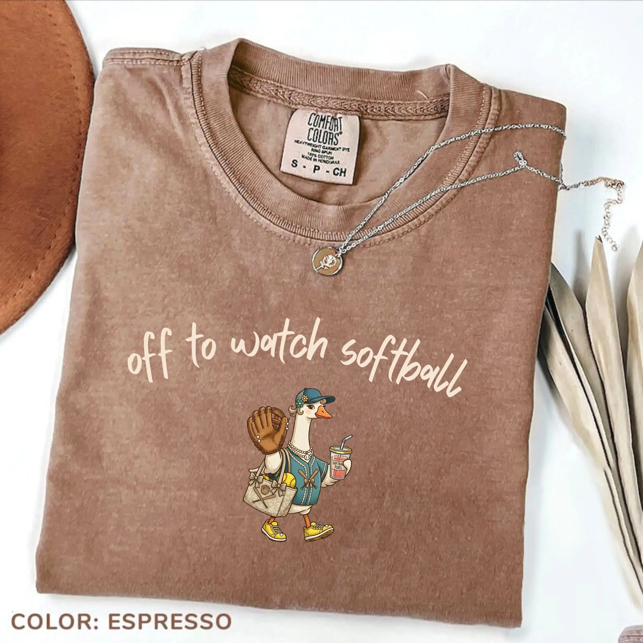 Comfort Colors Off To Watch Softball Silly Goose TShirt, Funny Softball Mom T-Shirt, Game Day Fan Tee, Softball Lover Gift, Women Softball Tee, Cotton Fabric Gift For Women