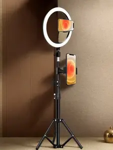 110cm Tripod Stand +O-Clamp With 10-Inch Live Stream Ring Light, Selfie Remote,