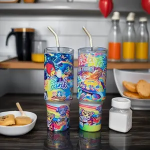 90s Retro 40oz Tumbler - Stainless Steel With Handle - 90s Cup Gift