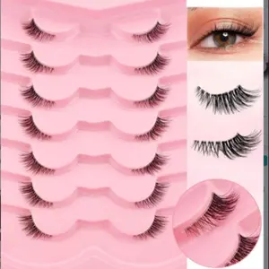 7 Pairs Transparent Half Eye Cat Eyelashes, Fluffy False Eyelashes, Natural Thin Soft Fake Lashes, Lightweight Look, Easy Application, Perfect for Daily Wear