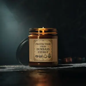 Protection from Dumbass Energy, Sassy Witchy Candle, Gothic, Aesthetic Gift, stocking stuffer, 4oz Soy Candle Amber Jar, funny candle,