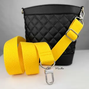 Bright Color Cotton Canvas Purse Strap - Adjustable Shoulder to Crossbody Length (34-55") - 1.5" Wide-n-Comfy