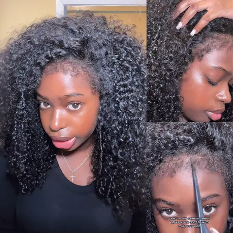 ISEE HAIR Curly Edges Wear Go 9x6 M-Cap Pre-Cut Lace Front Glueless Human Hair Wig Super Natural Hairline Big Volume Curly Human Hair Pre-Bleached Wig #TikTokShopFallDealsForYou