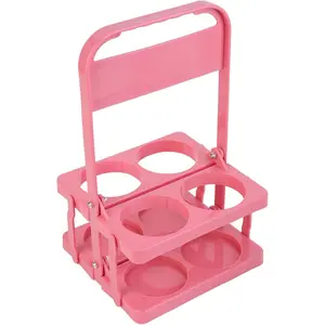 musbus Reusable Drink Carrier with Handle for Delivery Drivers, Portable Cup/Coffee Holder Accessories for Delivery, Foldable Drinks Caddy with Tray, Car Durable Plastic Festive Bottle, Vacation