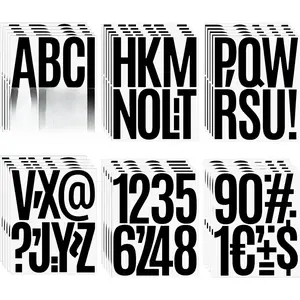 HLLNME 300PCS 5 In Letter and Numbers Stickers 30 Sheets Vinyl Self Adhesive Stickers for Mailbox,Signs,Window,Door,Cars,Homes, Businesses, Address Numbers,Indoor or Outdoor（Black)