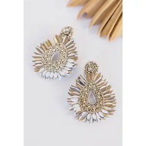 Midnight Statement Rhinestone and Metallic accents earrings