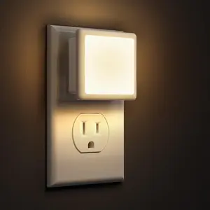 F-DLP02  Night Lights Plug into Wall 2-Pack, 0.3W Plug in Night Light, Dusk to Dawn, 3000K Soft White, Bright Nightlight Auto-On/Off, for Adults Kids Room Bedroom Bathroom Hallway Kitchen, Non-Dim