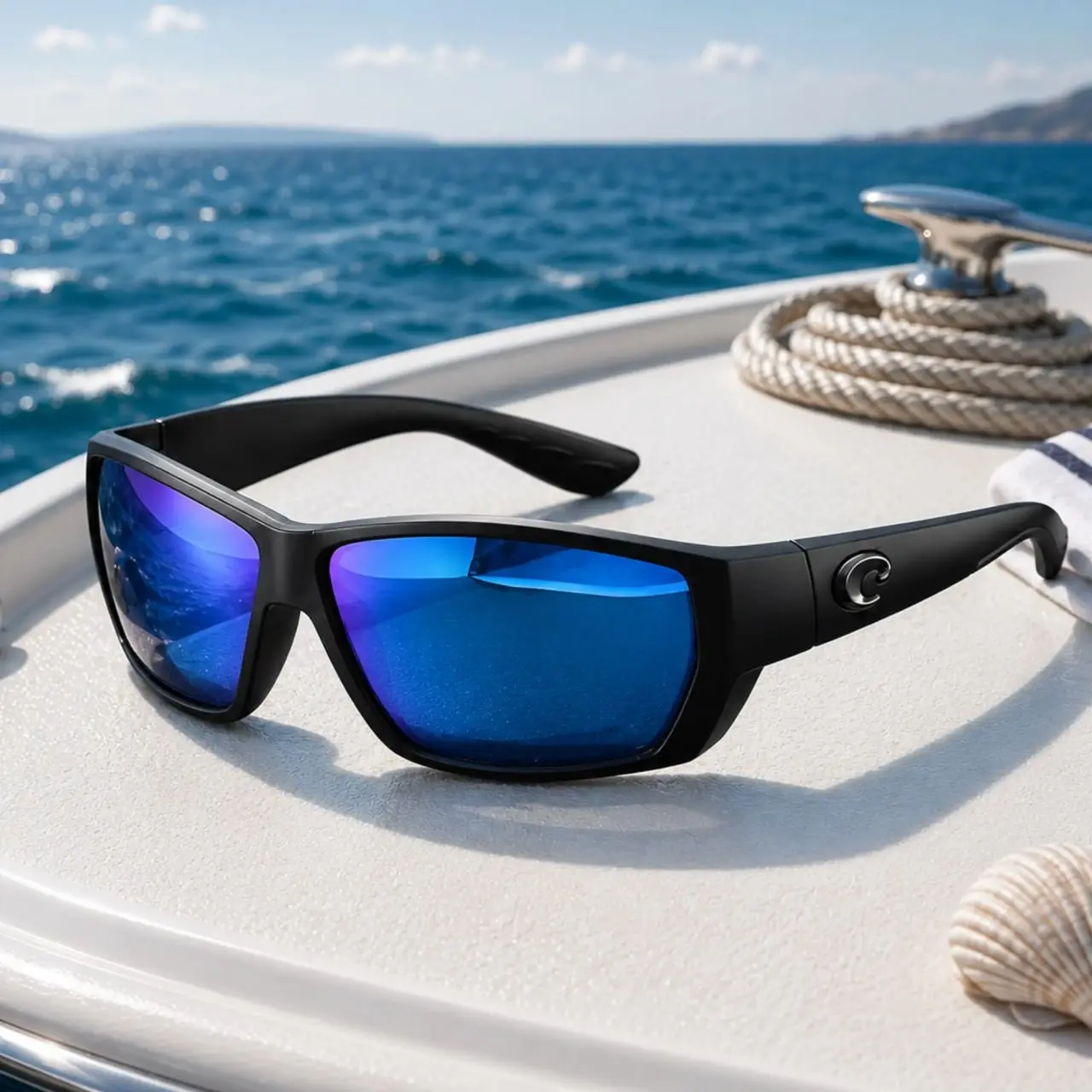 Costa Del Mar Polarized Sports Sunglasses for Men UV400 Wrap Around Fishing Shades Light Weight Driving Glasses Outdoors