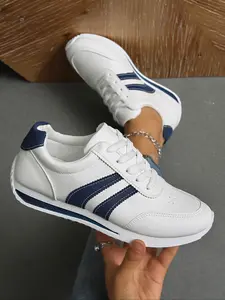 Women's patchwork sneakers, Trendy walking sneaker, Trendy fashion sneaker, with a soft sole and design, non-slip and wear-resistant, casual and comfortable versatile walking shoes, suitable for everyday wear in all seasons and outdoor activities