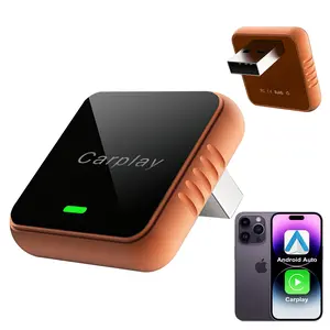 2026 New 2-in-1 Orange Mini Wireless Adapter for iPhone/Android Fast Connect Zero Plug And Play Hands-free Calling Reconnection