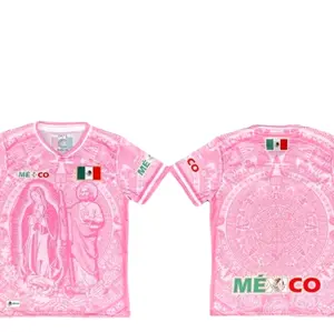 Virgen de Guadalupe y San Juditas Mexico Jersey Edition with Aztec Calendar Design