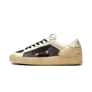 STARDAN NAPPA NET AND FOAM UPPER LEATHER STAR NAPPA TOE AND TONGUE "ECRU PURPLE BLACK"