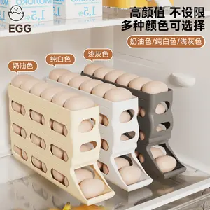 Slide Egg Storage Box Refrigerator Side Door Organizer Rolling Egg Tray Food Grade Automatic Egg Dispenser