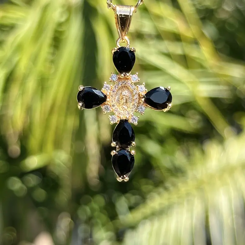 Mini Virgen Mary Cross Necklace