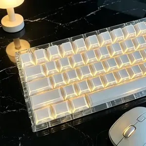 Geometric Edge Shine-Through Side-Printed Keycaps, PBT Double-Shot Injection, Cherry Profile, Oil-Resistant & Durable, Compatible With Magnetic Switches & MX Mechanical Keyboards, Custom Keycaps For Gaming & Daily Use (Keycaps Only, No Keyboard Included)