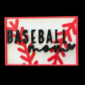 Velcro Bag Patch - baseball mom with Hook Side Adhesive 2”x3”