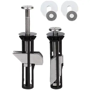 2 Pcs Universal Toilet Seat Bolts Kit Heavy Duty Rust Resistant Replacement Hardware Set with Screws Washers Nuts | Toilet Hinge Repair Fasteners Parts for Standard Toilets