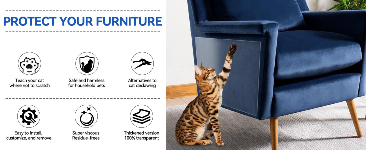 AISOON 36 Pack Cat Scratch Furniture Protector - Self-Adhesive Couch Protectors, Anti-Scratch Deterrent, Protects Furniture from Cat Claws and Scratching Home