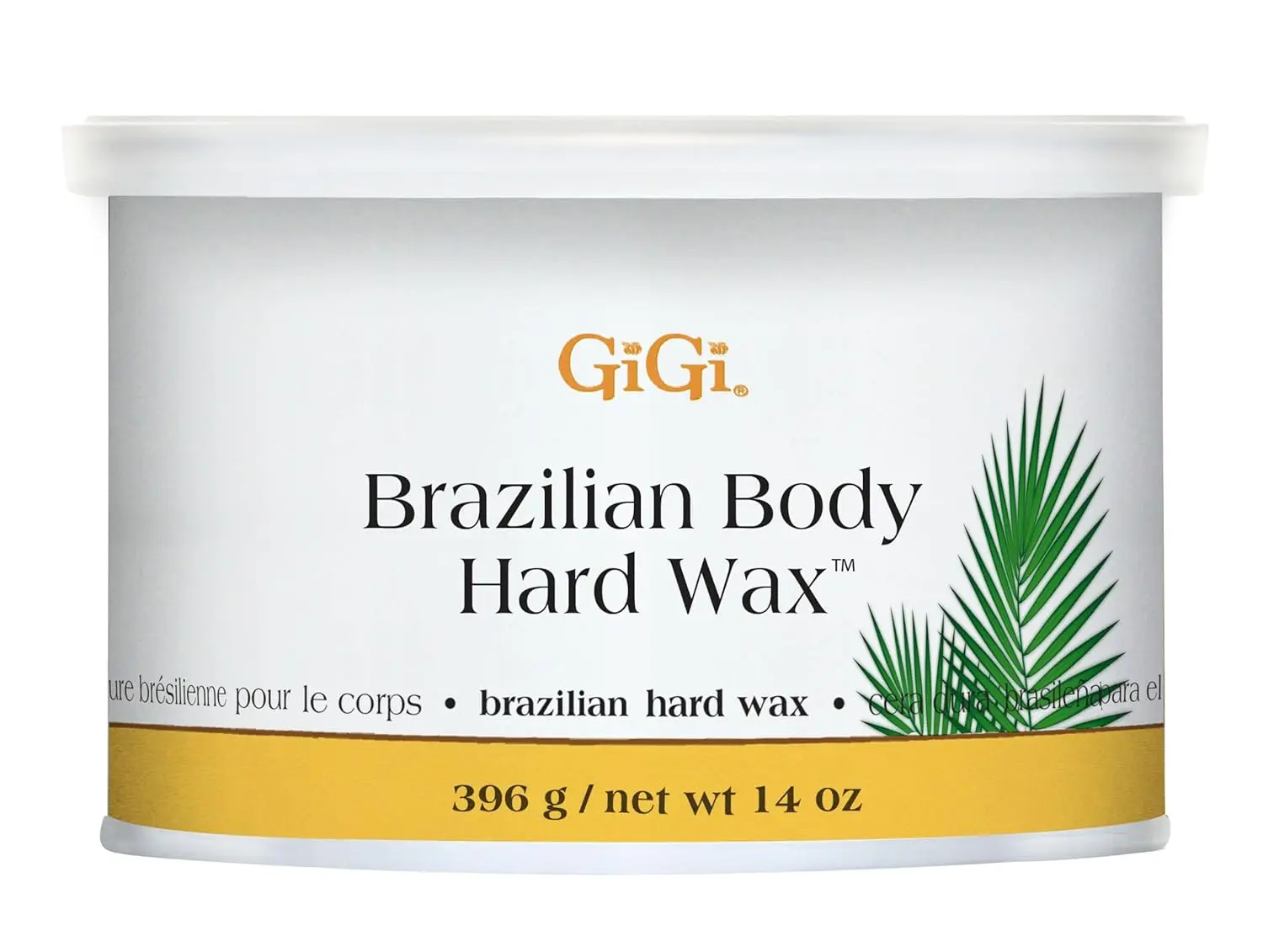 GiGi Brazilian Body Hard Hair Removal Wax - Non-Strip, Gentle Touch, Smooth Cosmetic Formula, 14 oz, Alcohol-Free, At-Home, Body Safe, Ideal for Coarse Hair & Sensitive Areas (Bikini, Face), Alcohol-Free Wax, Moisturizer, Body Care