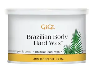 GiGi Brazilian Body Hard Hair Removal Wax - Non-Strip, Gentle Touch, Smooth Cosmetic Formula, 14 oz, Alcohol-Free, At-Home, Body Safe, Ideal for Coarse Hair & Sensitive Areas (Bikini, Face), Alcohol-Free Wax, Moisturizer, Body Care