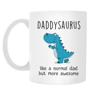 DADDYSAURUS Coffee Mug 11oz/15oz for Dad, Funny Gift for Dad from Daughter, Son, Father's Day Christmas Birthday Gift for Dad, Step Dad Gift, Bonus Dad Mug, Husband Gift from Wife