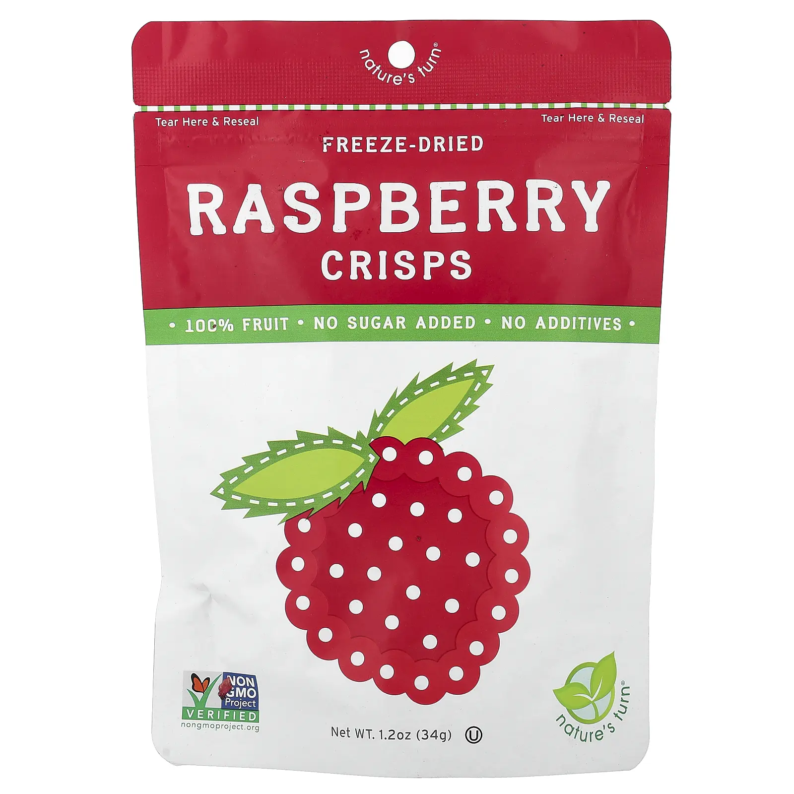 Nature's Turn Freeze-Dried Raspberry Crisps, 1.2 oz (34 g)