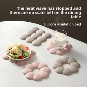 FaSoLa silicone heat-resistant mat, high-temperature resistant and anti-scalding, kitchen pot mat, coaster, thickened and foldable dining table tableware mat
