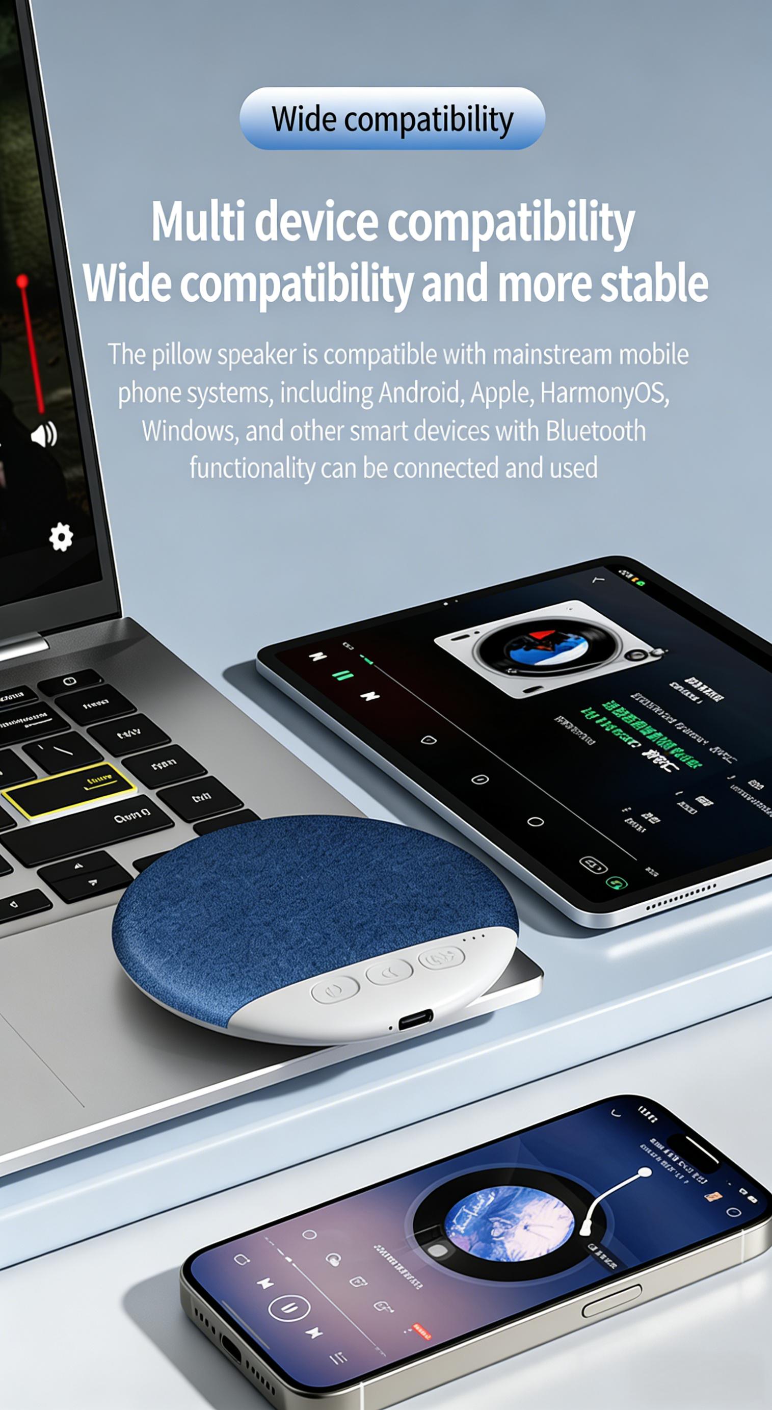 2026 New Sleep Pillow Speaker, Multifunctional Speaker, Wireless Speaker Subwoofer, Noise Timer Function, Stereo Bass Sleeping Earphones