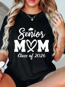100% Cotton Senior Mom Class Of 2026 Senior Mama 2026 Graduation 2026 T-Shirt