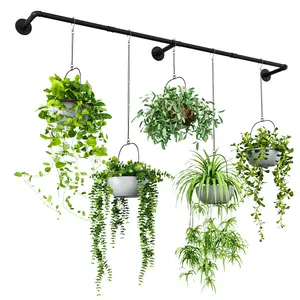 Bamworld Plant Hanger Indoor 70in Hanging Planters Rod Hanging Plant Holder for Window Plant Shelves Metal Rod，Pots Not Included