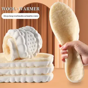 2 Pairs Wool Insoles for Men & Women - Winter Warm Thickened, Breathable Shock-Absorbing, Cold Resistant Shoe Inserts for Sneakers & Snow Boots