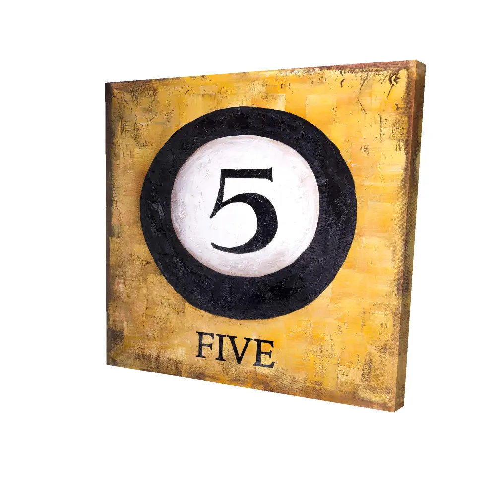 24x24 in No5 Industrial Artistic Billiard Ball Poster Print - 360 Stand, High-Def Print, Bold Colors, Durable, Hangable Sporty Chic Home Wall Decor, Man Cave Gift, Home Inspo Design Inspiration
