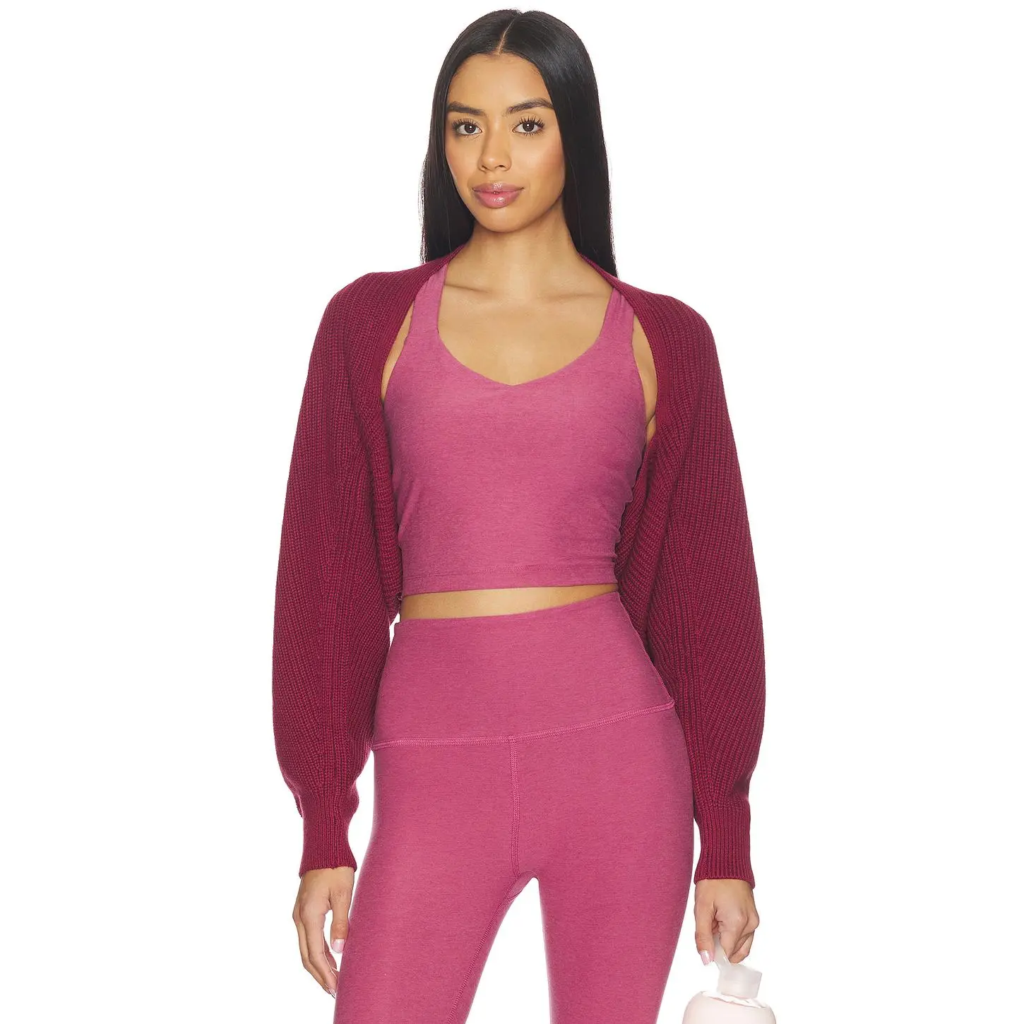 Beyond Yoga Relaxed Shrug Sweater in Moody Burgundy