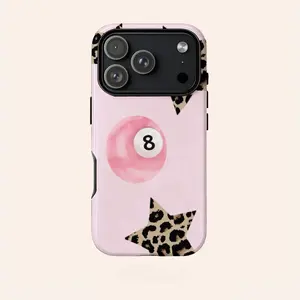 luxury This durable, shock-absorbing, glossy 2-in-1 phonecase features a leopard print, star, and octagonal ball design. It's compatible with iPhone 17, 16, 15 promax , 14, 13, 12, 11, X, and Samsung models. A perfect holiday gift for friends or family.