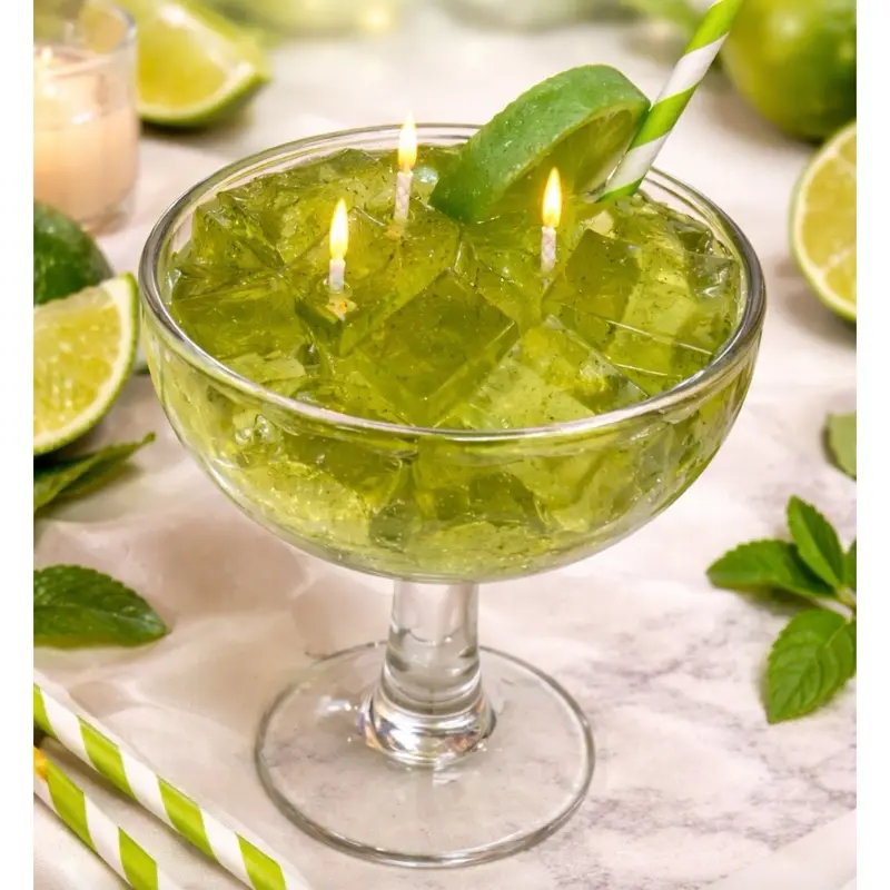 Lime Margarita Scented Gel Candle - Fragrance Aroma Home Decor, Birthday Gift for Room Ambiance