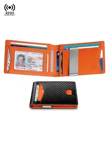 Rfid Credit Card Holder Wallets Men Money Bag Purse Slim Thin Wallet for Men Small Short Purse Male Black Vallet Billfold Gift For Man / Husband, Durable Bifold Wallet