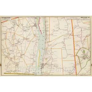 Greene and Columbia Counties, New York - 1891 Hudson River Valley Atlas Map