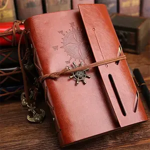 Handmade Richstitch Mad Horse Leather Notebook Set, Ideal for Adventurers Writers Dreamers, Portable Durable Diary Gift Choice, Travel Diary Notebook
